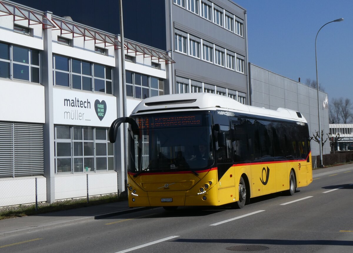 (272'634) - PostAuto Ostschweiz - TG 220'930/PID 11'135 - Volvo am 4. Mrz 2025 in Weinfelden, Gttingersreuti