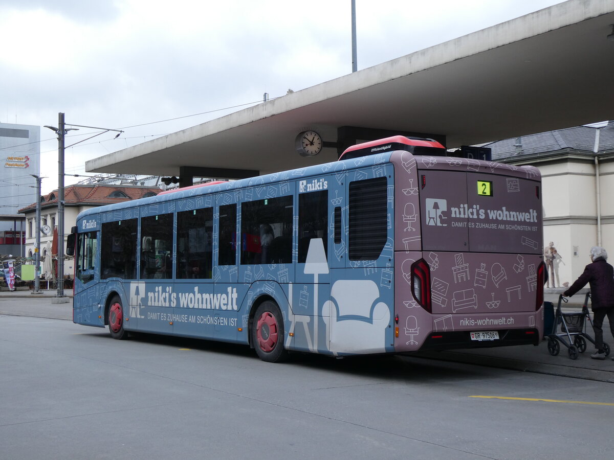 (272'924) - Chur Bus, Chur - Nr. 6/GR 97'506 - MAN am 14. Mrz 2025 beim Bahnhof Chur