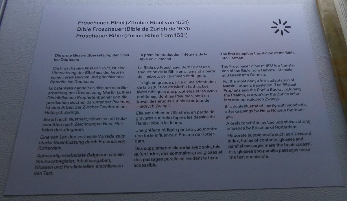 (272'952) - Beschrieb der Zrcher Bibel von 1531 am 15. Mrz 2025 in Derendingen, Enter