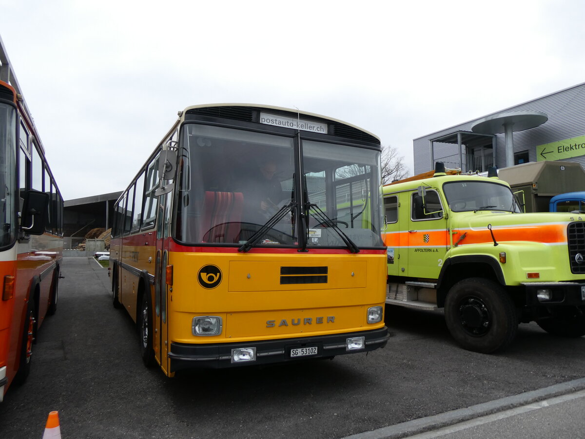 (272'992) - Keller, Niederwil - Nr. 4/SG 53'102 - Saurer/R&J (ex Keller, Hottwil Nr. 5/PID 1270; ex P 25'303; ex P 25'354) am 15. Mrz 2025 in Derendingen, Enter
