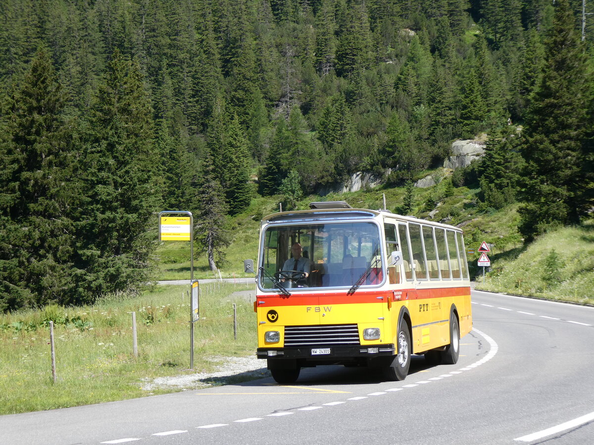 (277'401) - Lambach, Gommiswald - NW 24'301 - FBW/Eggli (ex Tanner+Lambach, Reigoldswil; ex Lambach, Rieden; ex Meier, Grt; ex AVG Grindelwald Nr. 13; ex P 24'182) am 1. Juli 2025 in Handegg, Kunzentnneln
