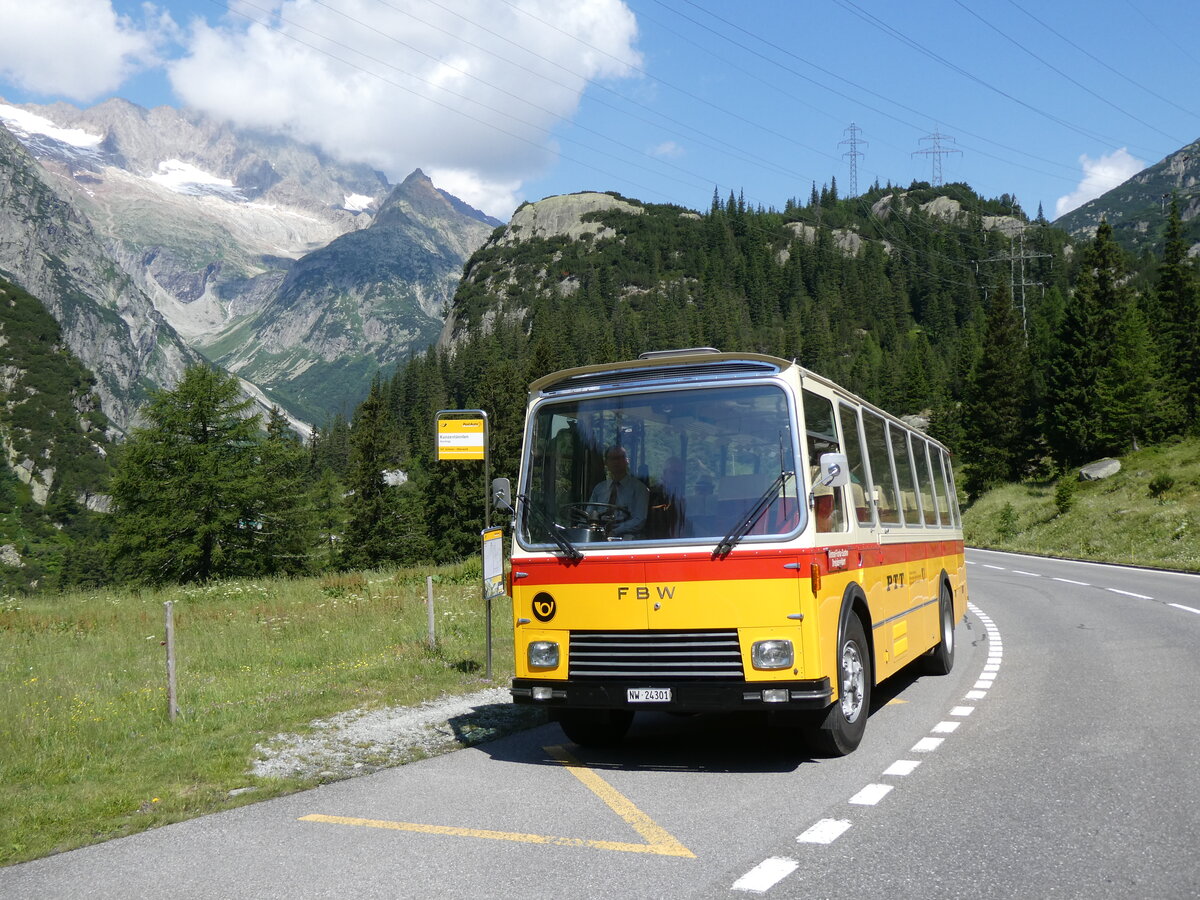 (277'403) - Lambach, Gommiswald - NW 24'301 - FBW/Eggli (ex Tanner+Lambach, Reigoldswil; ex Lambach, Rieden; ex Meier, Grt; ex AVG Grindelwald Nr. 13; ex P 24'182) am 1. Juli 2025 in Handegg, Kunzentnneln
