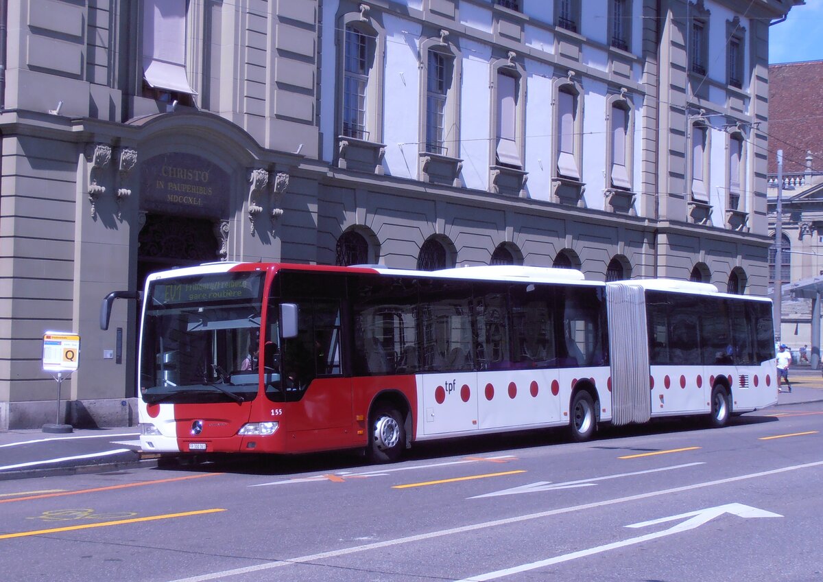 (277'827) - TPF Fribourg - Nr. 155/FR 300'361 - Mercedes am 12. Juli 2025 beim Bahnhof Bern