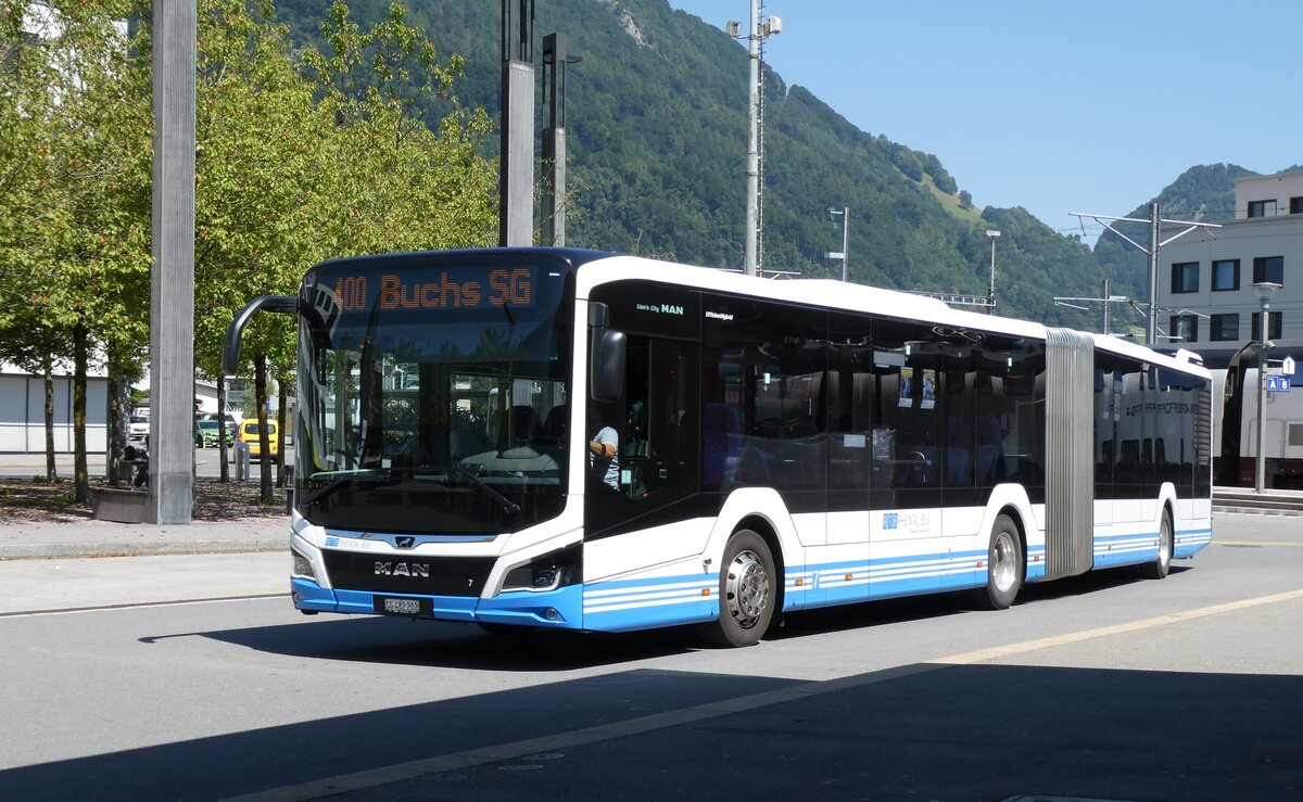 (278'630) - RTB Altsttten - Nr. 7/SG 482'202 - MAN am 8. August 2025 beim Bahnhof Sargans