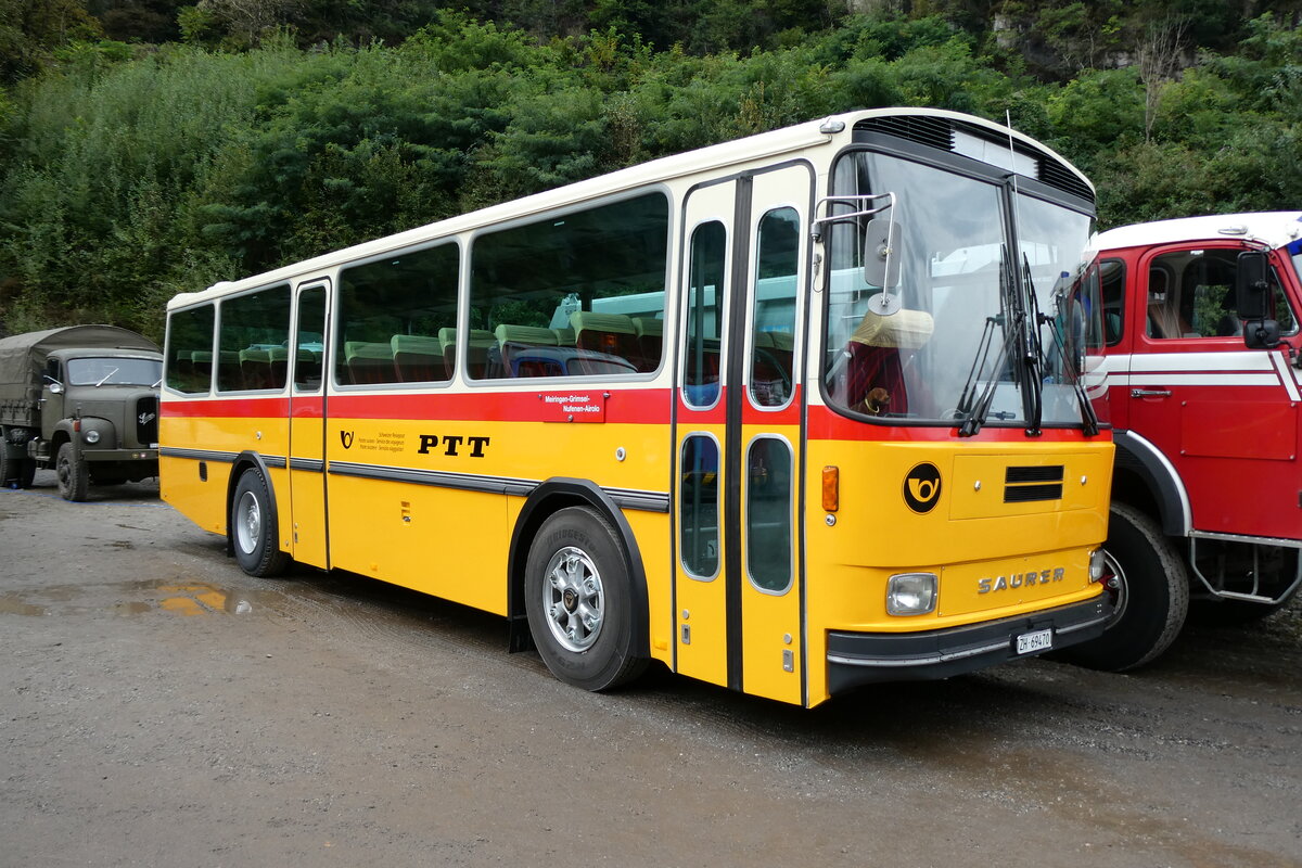 (280'350) - Oldtimer Garage, Höri - ZH 69'470 - Saurer/R&J (ex Breu, Berneck; ex Matt, FL-Mauren Nr. 19; ex P 24'356) am 13. September 2025 in Iragna, Riviera (280'350) - Oldtimer Garage, Höri - ZH 69'470 - Saurer/R&J (ex Breu, Berneck; ex Matt, FL-Mauren Nr. 19; ex P 24'356) am 13. September 2025 in Iragna, Riviera