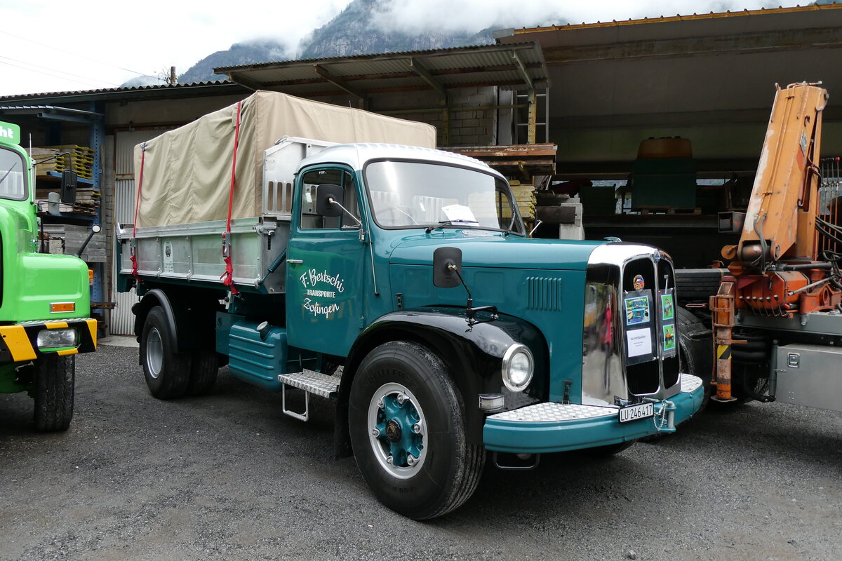 (280'380) - Bertschi, Zofingen - LU 246'417 - Saurer am 13. September 2025 in Iragna, Riviera