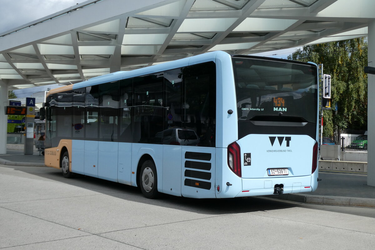 (280'459) - Breuss, Rankweil - Nr. 539/SZ 539 TI - MAN am 16. September 2025 beim Bahnhof Seefeld (280'459) - Breuss, Rankweil - Nr. 539/SZ 539 TI - MAN am 16. September 2025 beim Bahnhof Seefeld