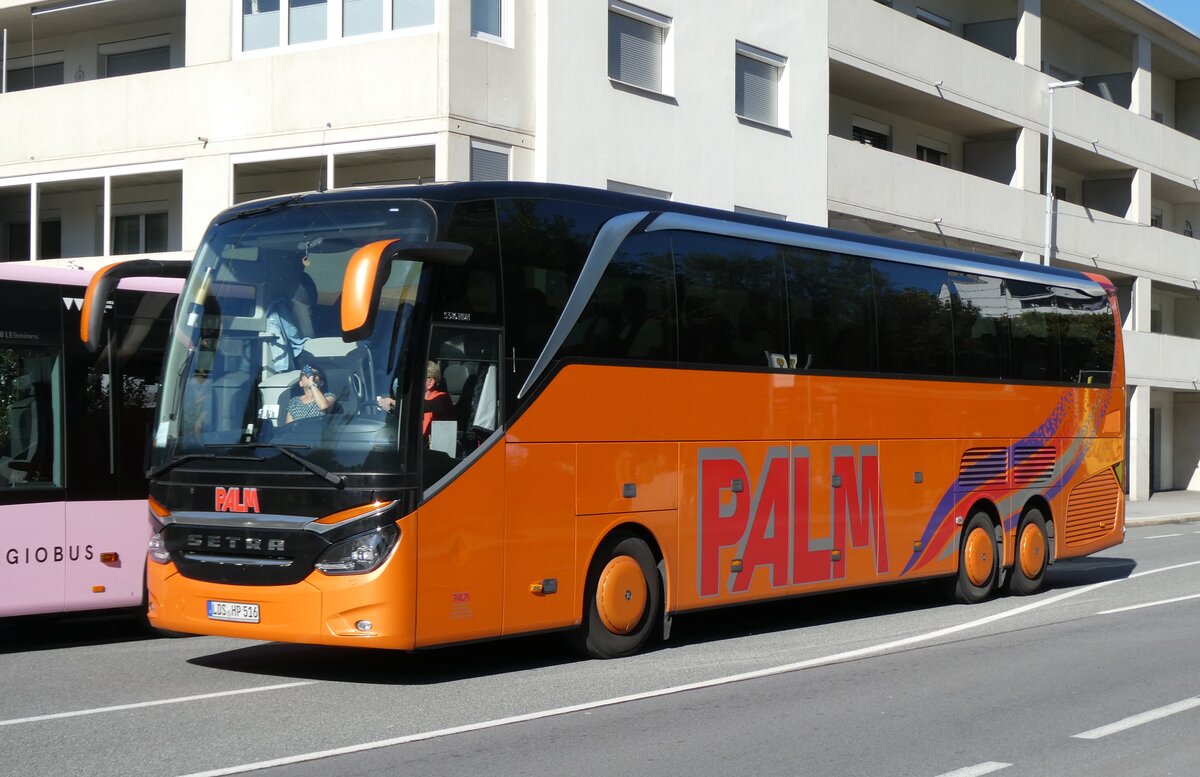 (280'551) - Aus Deutschland: Palm, Halbe - LDS-HP 516 - Setra am 18. September 2025 in Telfs, Anton-Auer-Strasse (280'551) - Aus Deutschland: Palm, Halbe - LDS-HP 516 - Setra am 18. September 2025 in Telfs, Anton-Auer-Strasse