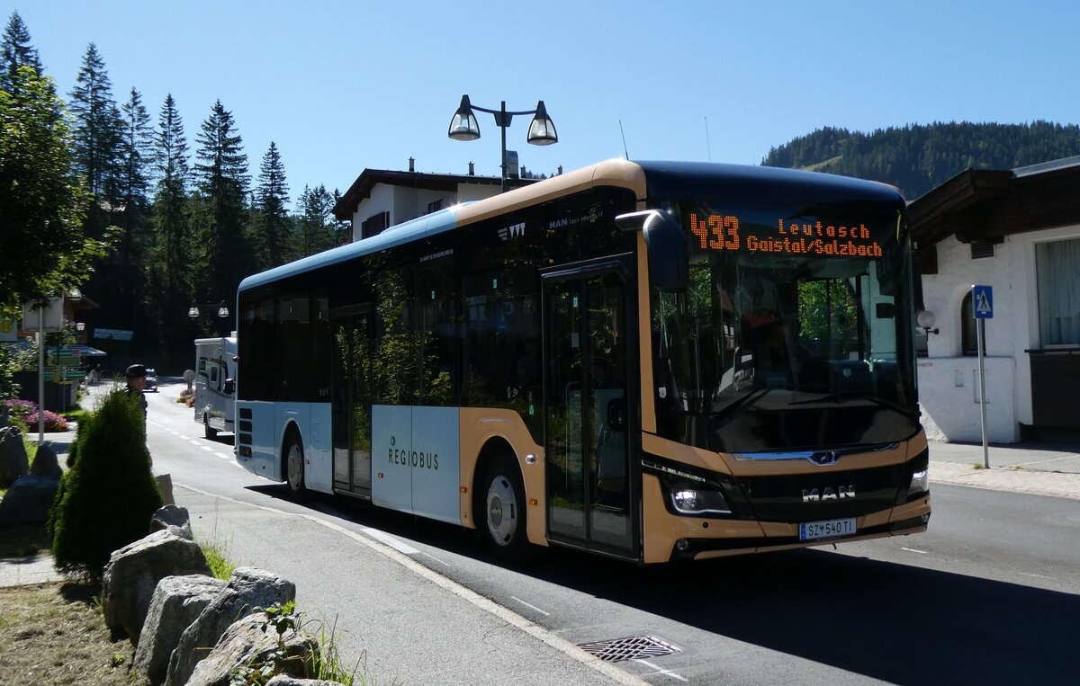 (280'604) - Breuss, Rankweil - Nr. 540/SZ 540 TI - MAN am 20. September 2025 in Leutasch, Weidach Zentrum (280'604) - Breuss, Rankweil - Nr. 540/SZ 540 TI - MAN am 20. September 2025 in Leutasch, Weidach Zentrum