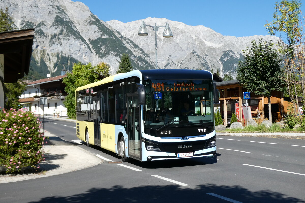 (280'617) - Breuss, Rankweil - Nr. 544/SZ 544 TI - MAN am 20. September 2025 in Leutasch, Weidach Zentrum (280'617) - Breuss, Rankweil - Nr. 544/SZ 544 TI - MAN am 20. September 2025 in Leutasch, Weidach Zentrum