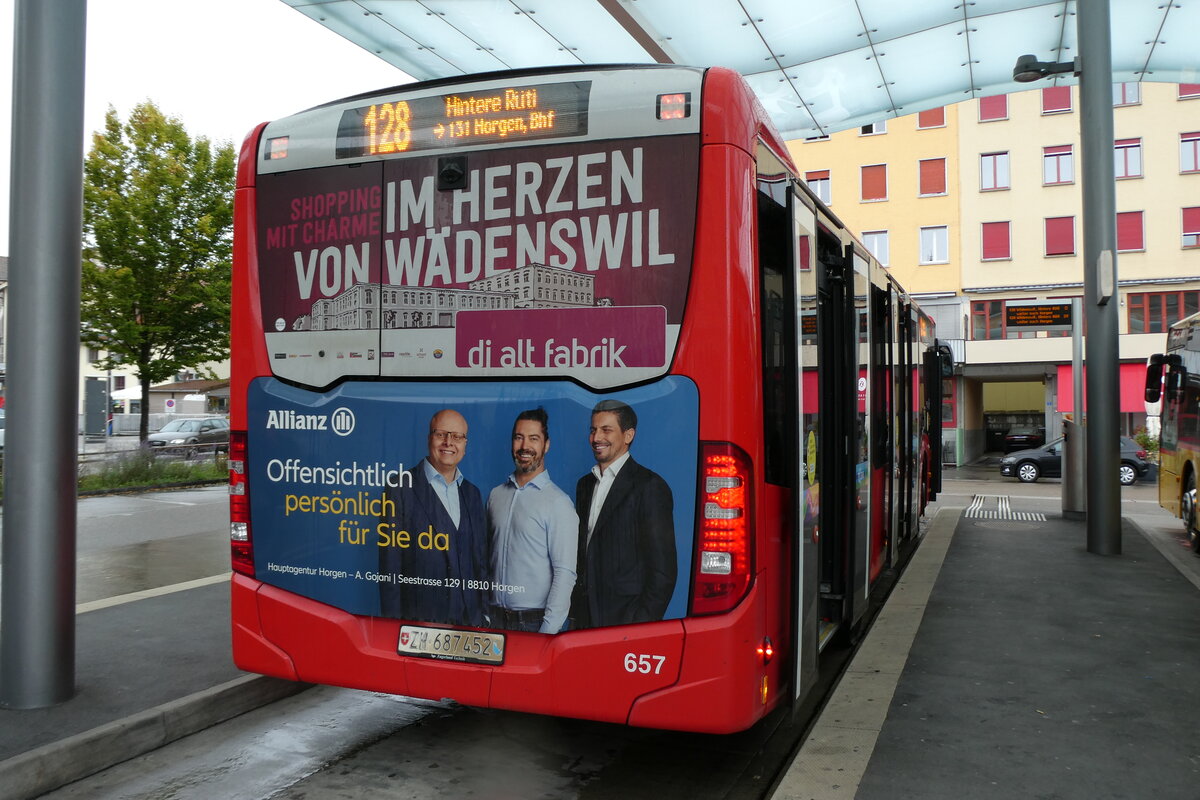 (280'741) - AHW Horgen - Nr. 657/ZH 687'452 - Mercedes am 27. September 2025 beim Bahnhof Wädenswil (280'741) - AHW Horgen - Nr. 657/ZH 687'452 - Mercedes am 27. September 2025 beim Bahnhof Wädenswil