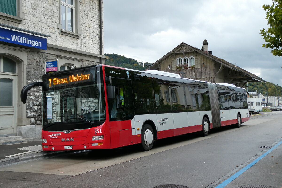 (280'796) - SW Winterthur - Nr. 351/ZH 886'351 - MAN am 27. September 2025 beim Bahnhof Winterthur Wülflingen  (280'796) - SW Winterthur - Nr. 351/ZH 886'351 - MAN am 27. September 2025 beim Bahnhof Winterthur Wülflingen
