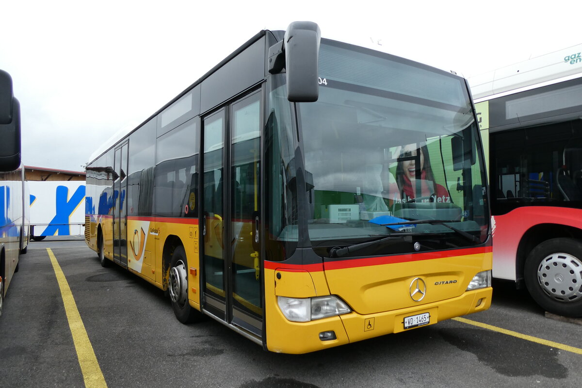 (280'821) - CarPostal Ouest - VD 1465/PID 5004 - Mercedes (ex TPB, Sédeilles) am 28. September 2025 in Kerzers, Interbus (280'821) - CarPostal Ouest - VD 1465/PID 5004 - Mercedes (ex TPB, Sédeilles) am 28. September 2025 in Kerzers, Interbus