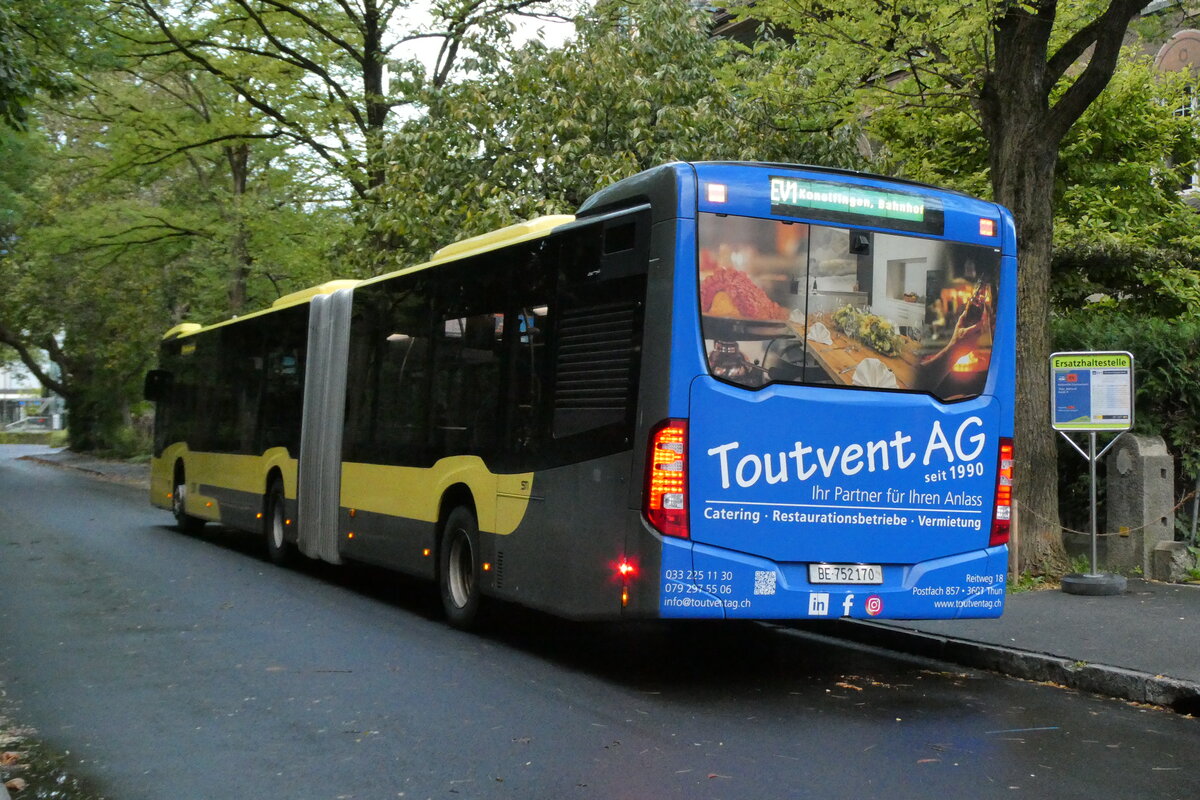 (280'980) - STI Thun - Nr. 170/BE 752'170 - Mercedes am 5. Oktober 2025 beim Bahnhof Thun (Kante X) (280'980) - STI Thun - Nr. 170/BE 752'170 - Mercedes am 5. Oktober 2025 beim Bahnhof Thun (Kante X)