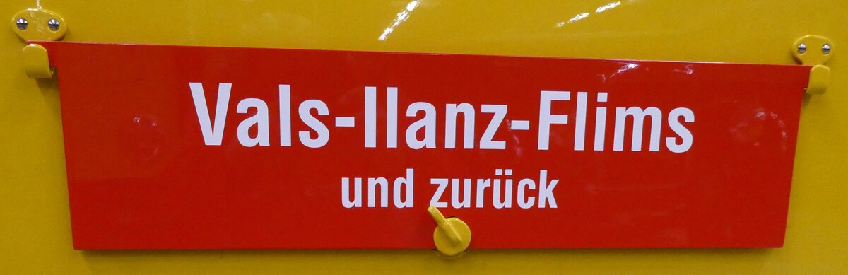 (281'582) - Routentafel - Vals-Ilanz-Flims und zurck - am 18. Oktober 2025 in Nfels, FBW-Museum