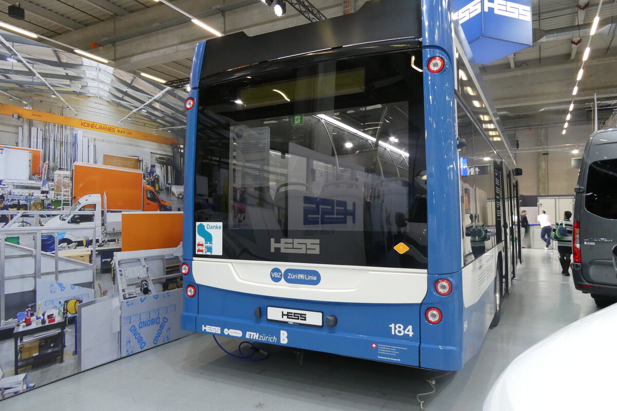 (282'148) - VBZ Zrich - Nr. 184 - eHess am 7. November 2025 in Bern, transport.ch (Innenaufnahme)