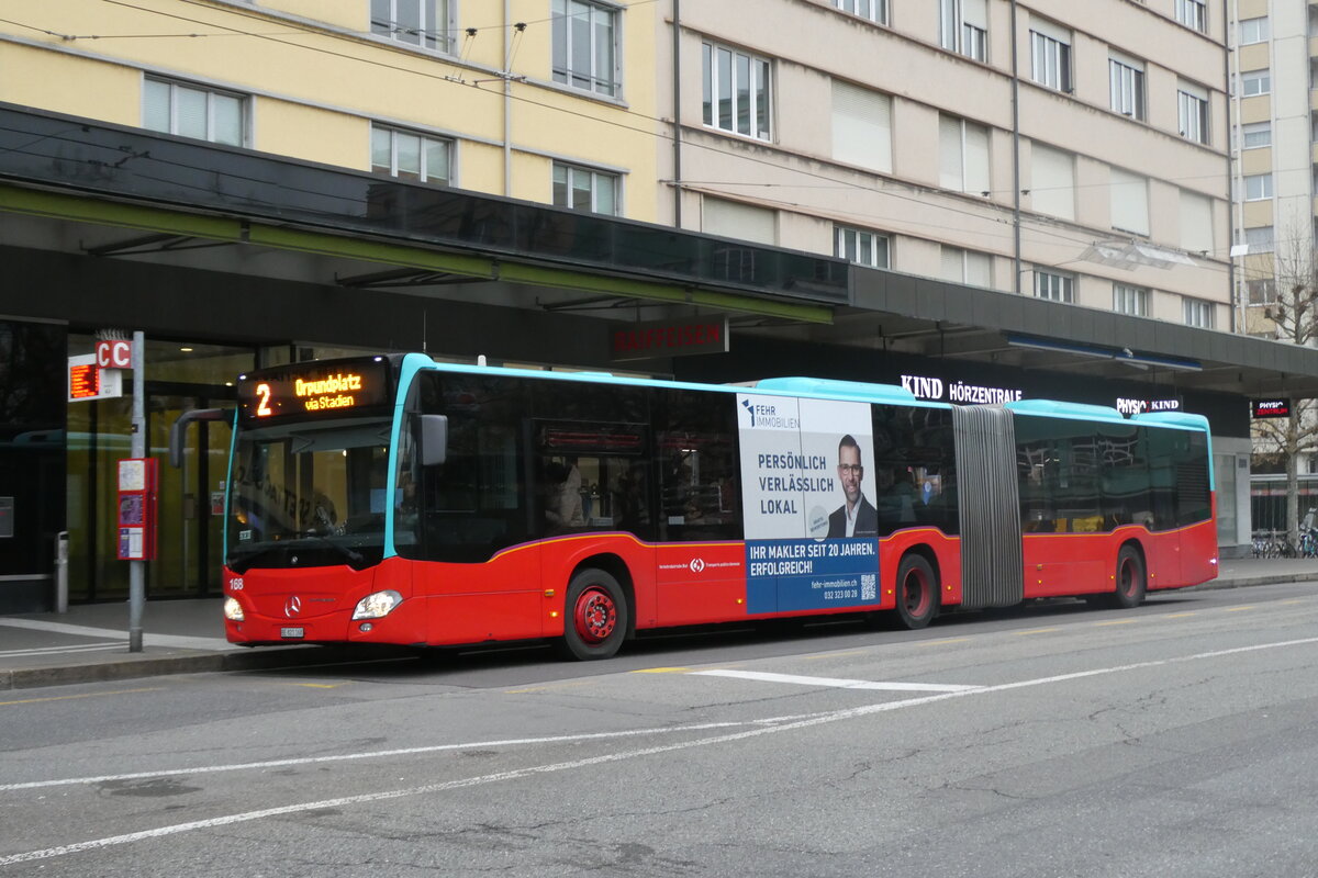 (282'707) - VB Biel - Nr. 168/BE 821'168 - Mercedes am 4. Dezember 2025 beim Bahnhof Biel