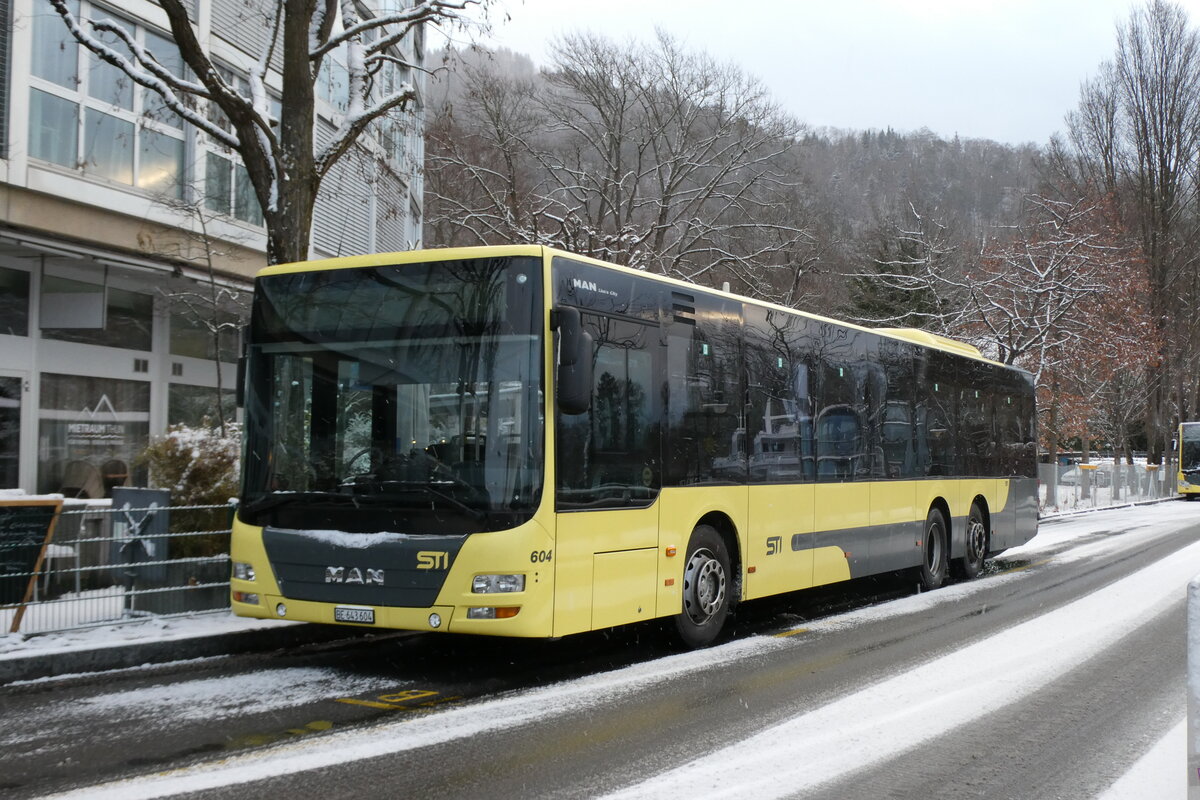 (283'685) - STI Thun - Nr. 604/BE 643'604 - MAN am 3. Januar 2026 bei der Schiffl�ndte Thun