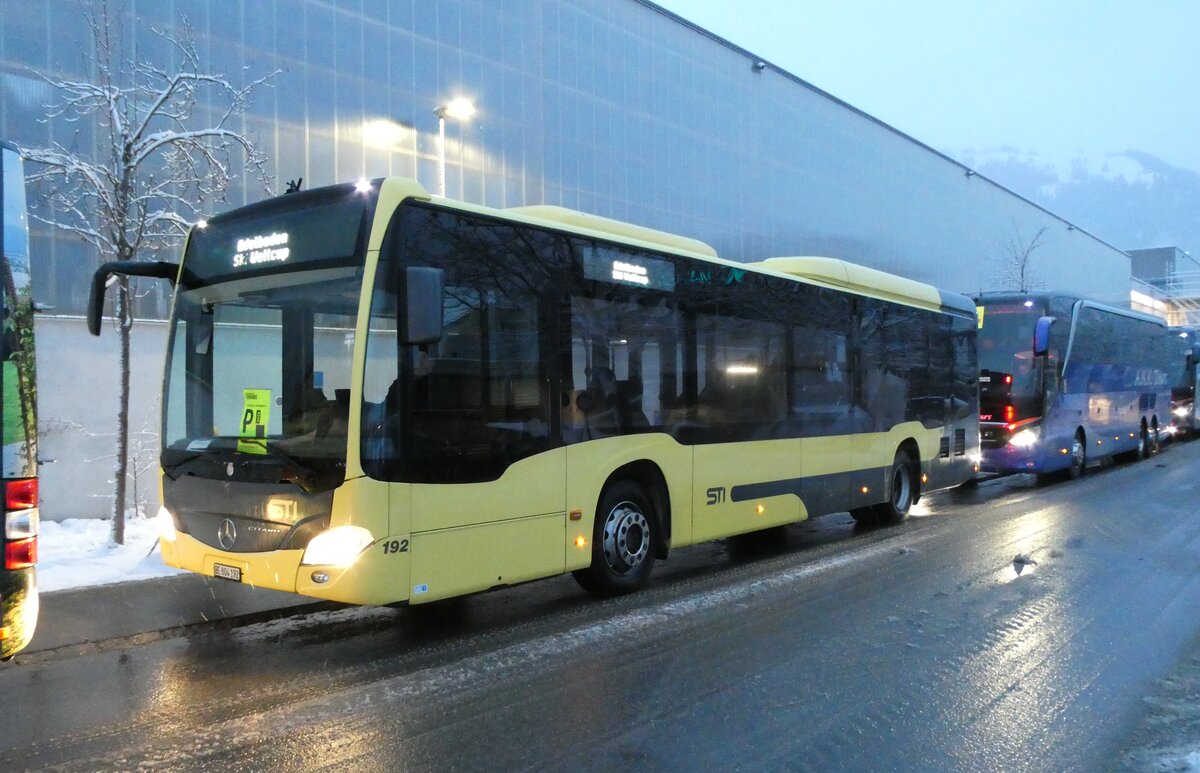 (283'786) - STI Thun - Nr. 192/BE 804'192 - Mercedes am 10 Januar 2026 beim Bahnhof Frutigen