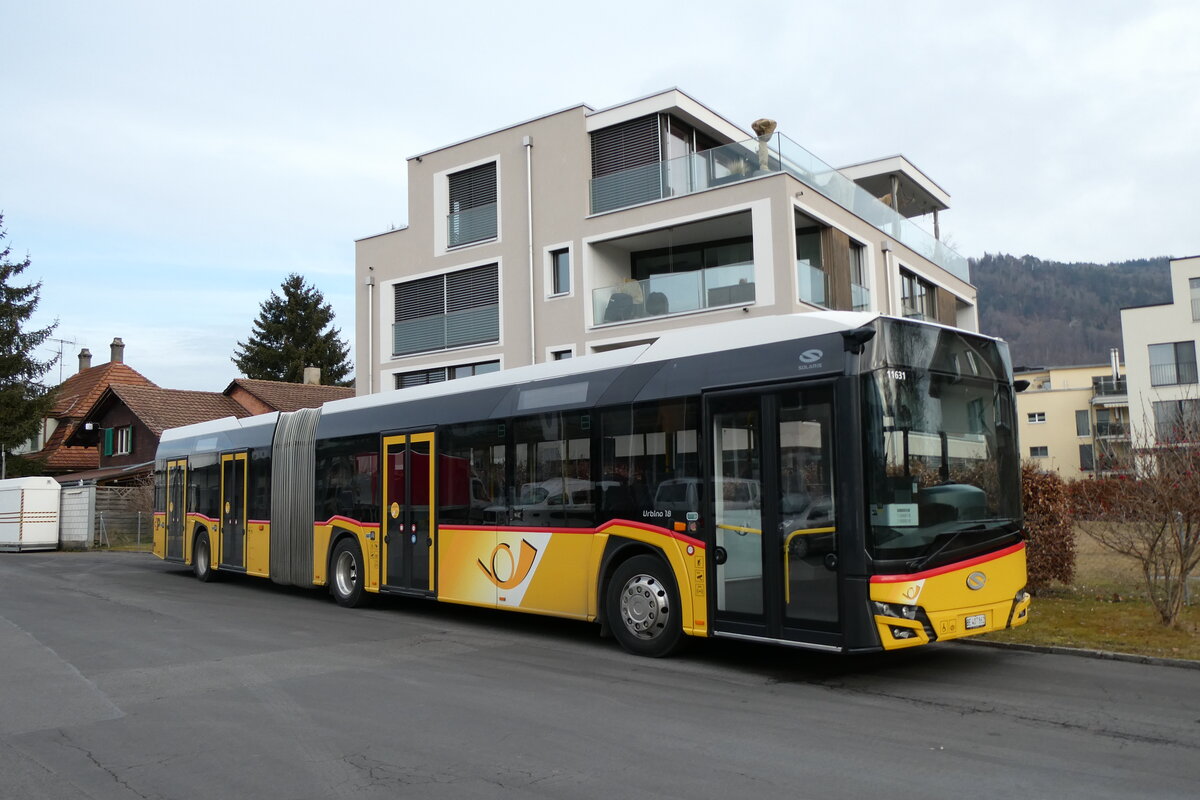 (284'315) - PostAuto Bern - Nr. 11'631/BE 407'862/PID 11'631 - Solaris am 22. Januar 2026 in Thun, Garage STI