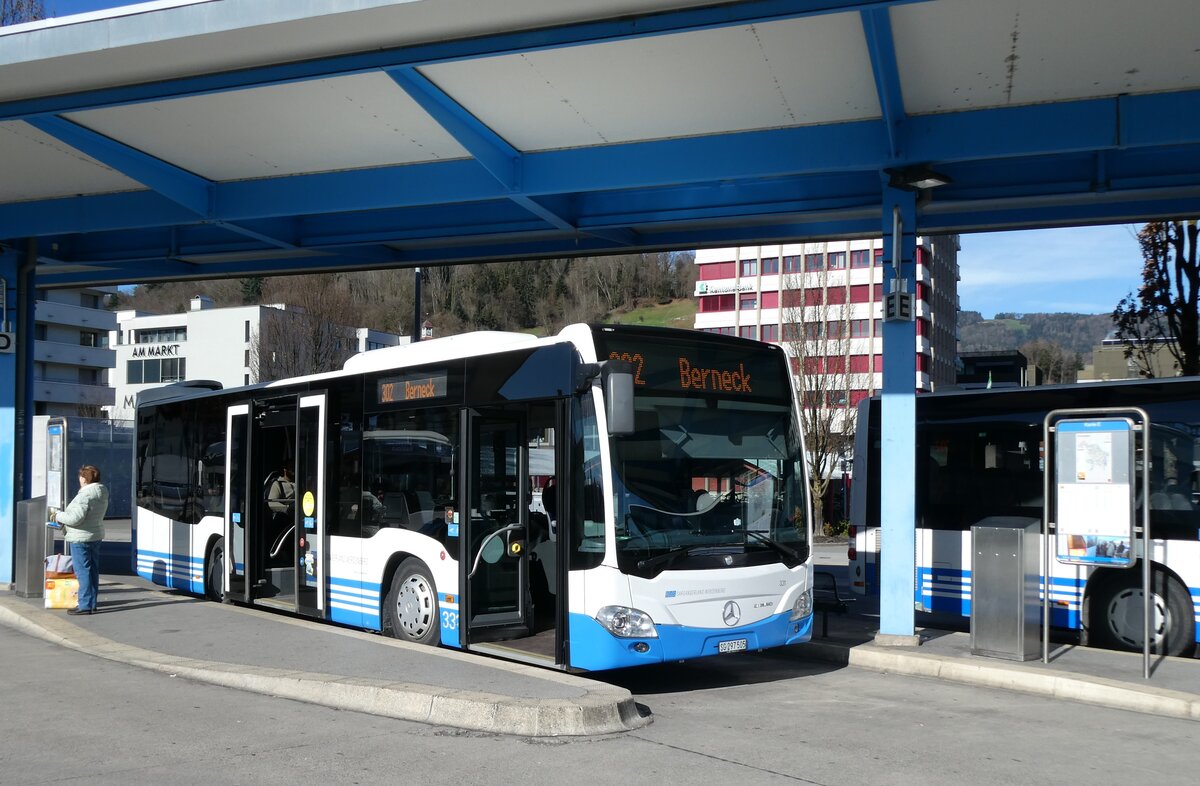 (285'076) - BSW Sargans - Nr. 331/SG 297'505 - Mercedes am 26. Februar 2026 beim Bahnhof Heerbrugg