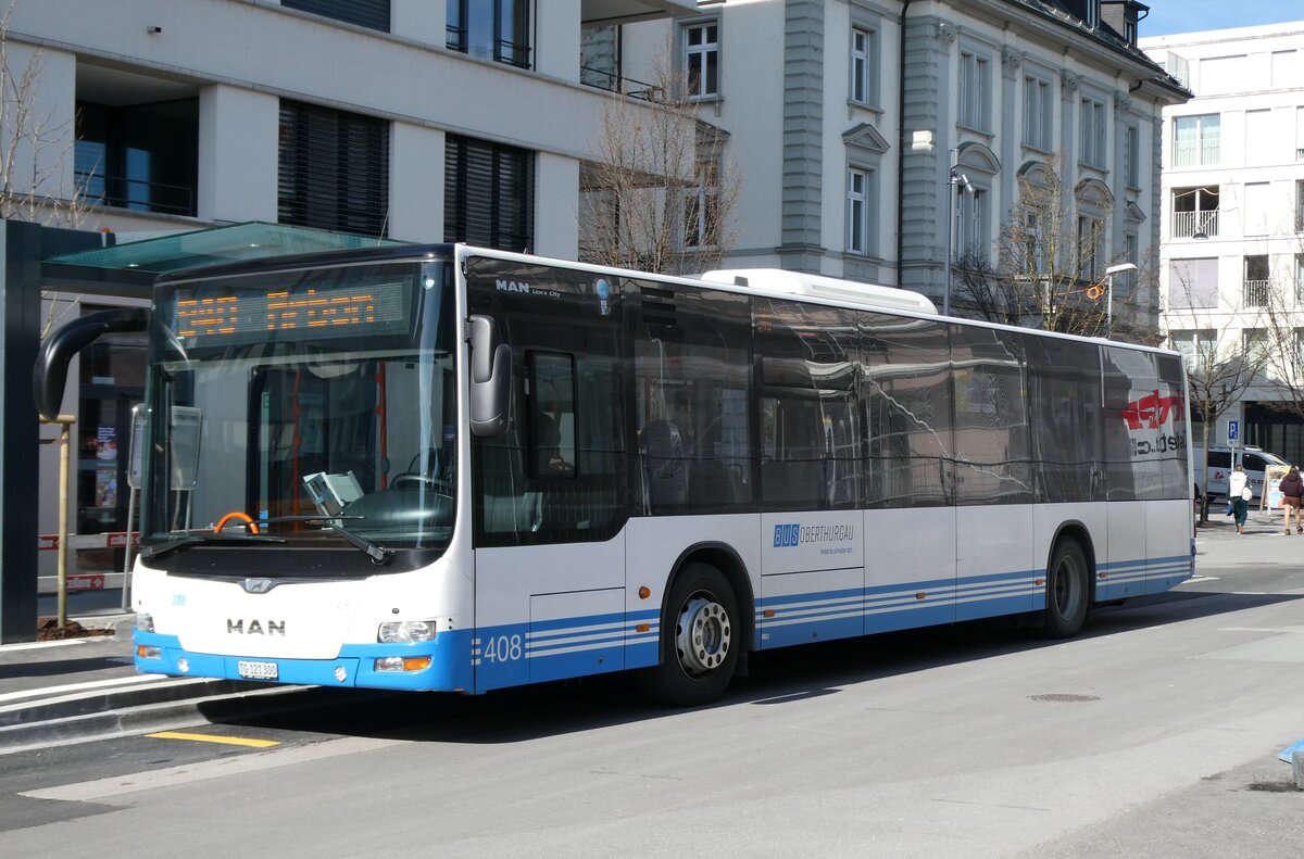 (285'088) - BOTG Amriswil - Nr. 408/TG 121'300 - MAN (ex Nr. 12) am 26. Februar 2026 beim Bahnhof Romanshorn