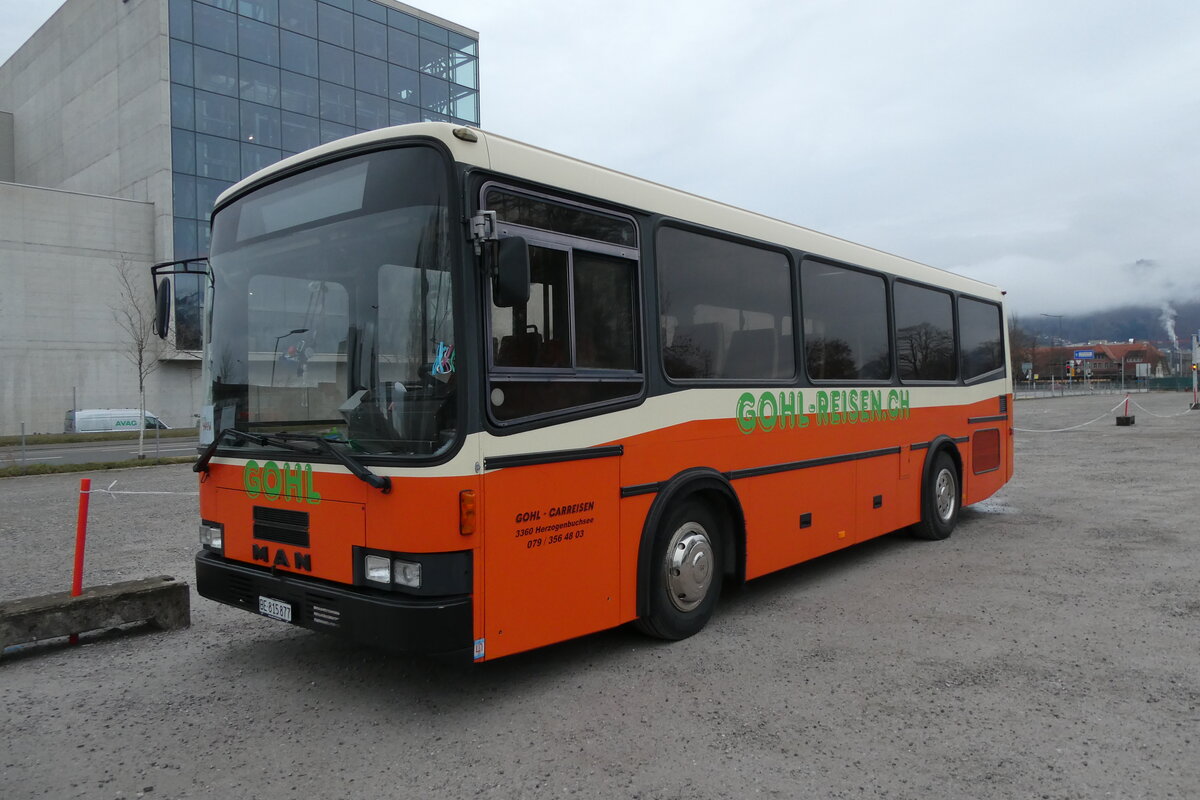 (285'147) - Gohl, Herzogenbuchsee - BE 815'877 - MAN/Lauber (ex AMSA Chiasso Nr. 19; ex Tresch, Amsteg PID 2290) am 1. M�rz 2026 in Thun, Kleine Allmend