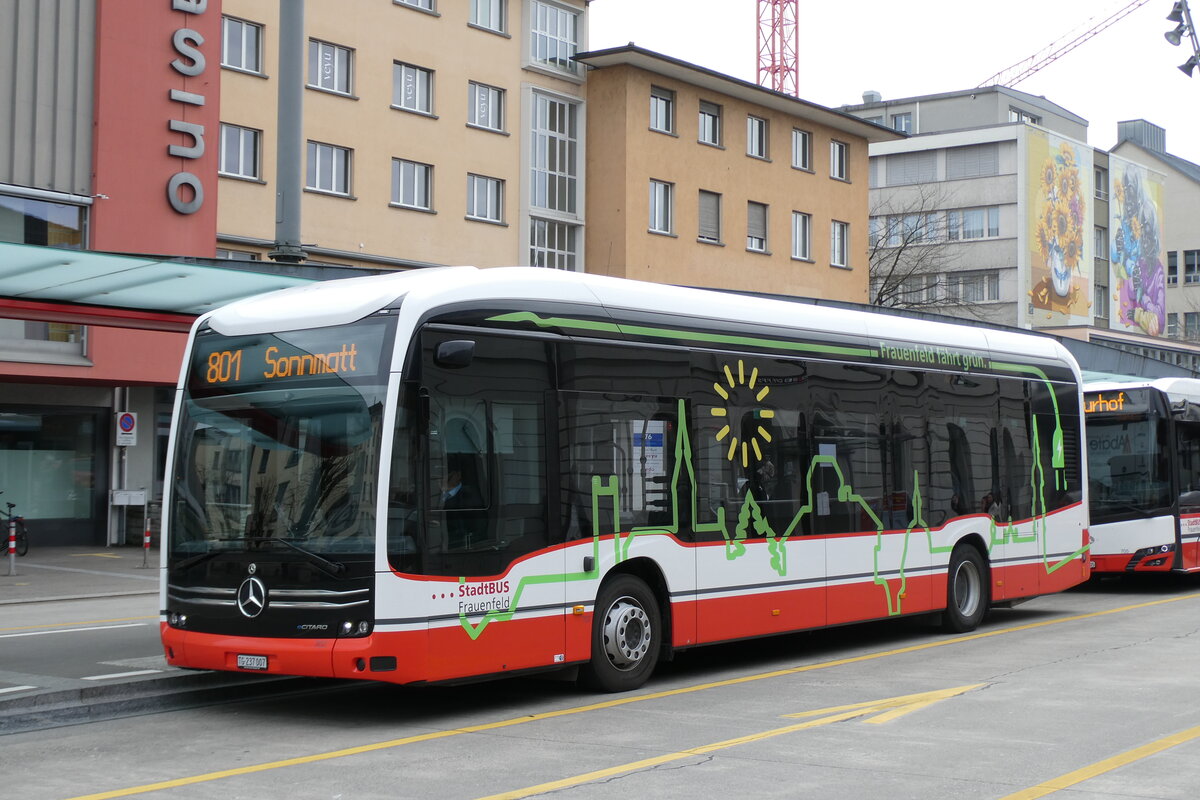 (285'475) - StadtBUS, Frauenfeld - Nr. 707/TG 237^007 - eMercedes am 17. M�rz 2026 beim Bahnhof Frauzenfeld