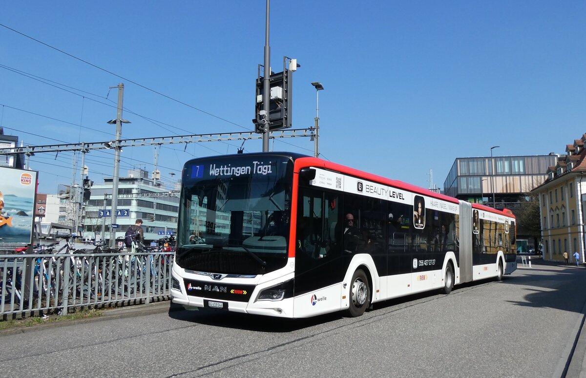 (285'518) - Twerenbold, Baden - Nr. 314/AG 459'044 - MAN am 19. M�rz 2026 beim Bahnhof Baden