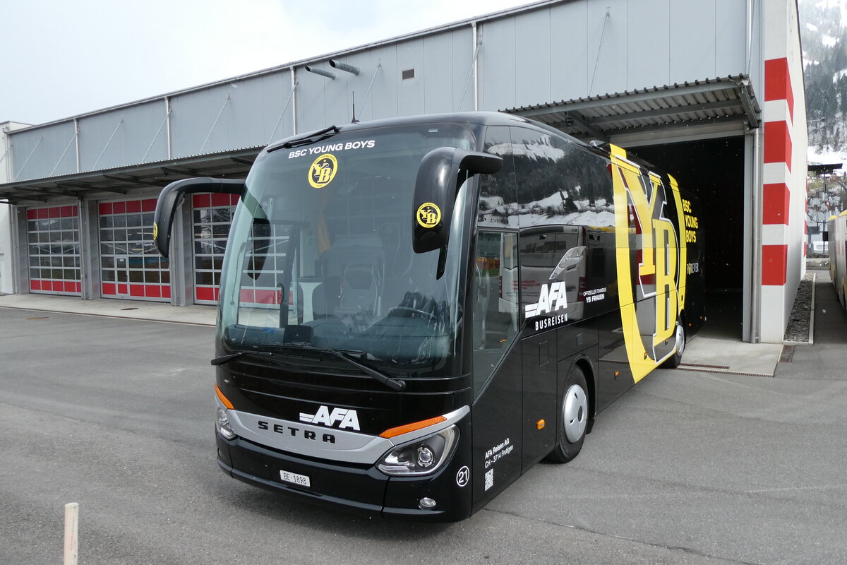 (285'754) - AFA Adelboden - Nr. 21/BE 1898 - Setra (ex Deutschland) am 27. M�rz 2026 in Frutigen, Garage