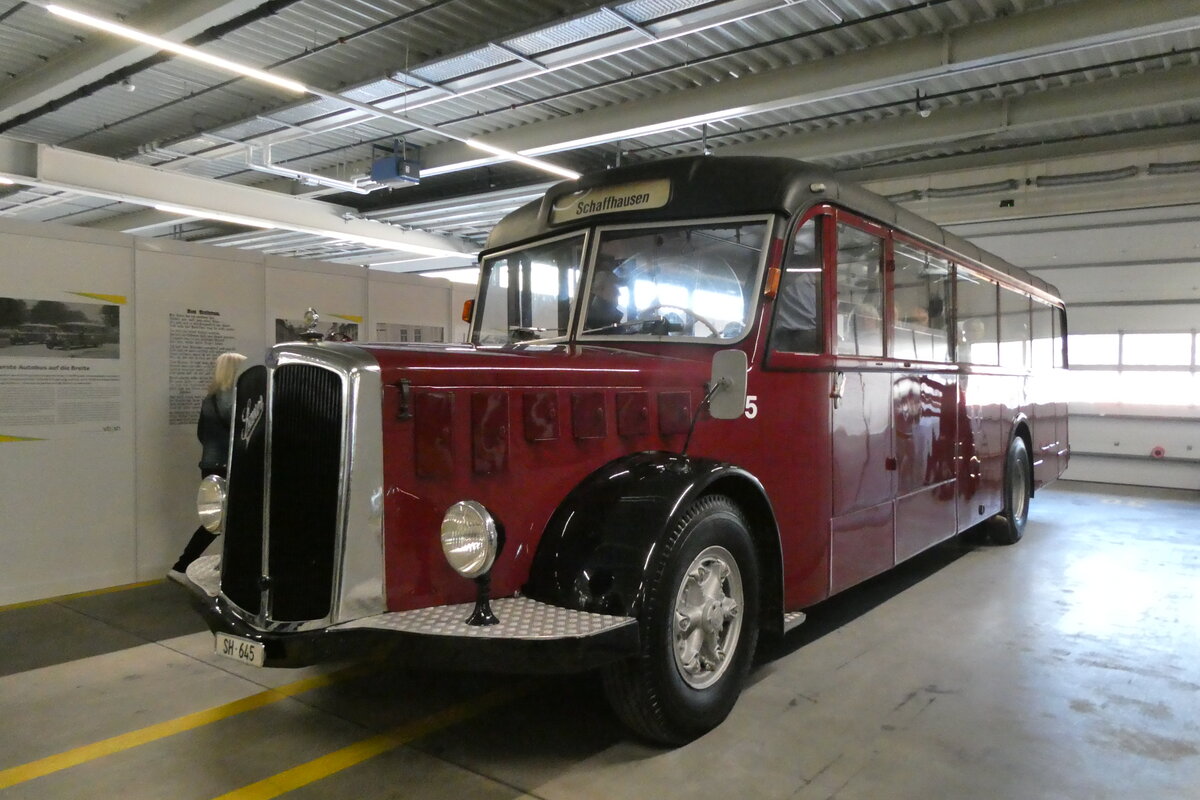(286'083) - Sch�pfer, Hemmental - Nr. 5/SH 645 - Saurer/Saurer (ex Kaufmann, St. Gallen; ex Rattin, Schaffhausen Nr. 5) am 11. April 2026 in Schaffhausen, Regionalbusgarage VBSH