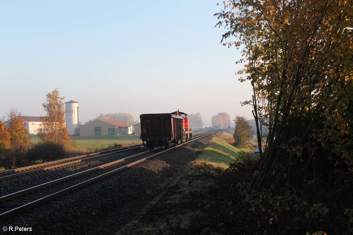 294 598-8 mit einen Rolldach Eas als Übergabe nach Waldershof kurz vorm Ziel. 17.10.17