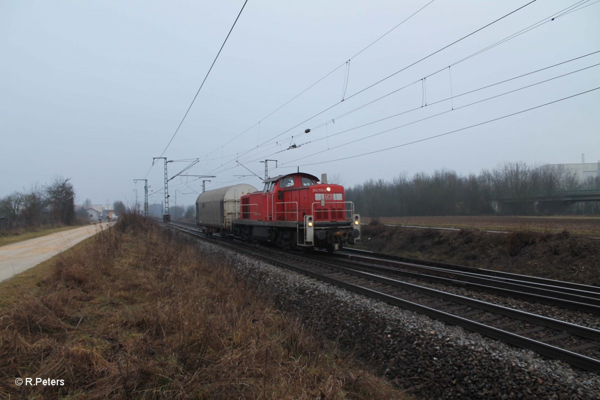 294 778-6 mit einer kurzen Übergabe bei Obertraubling. 20.02.14