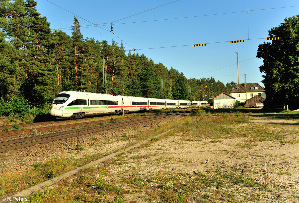 411 073-0  Halle  als ICE90 Wien - Würzburg  Donauwalzer  bei Ochenbruck. 15.09.23