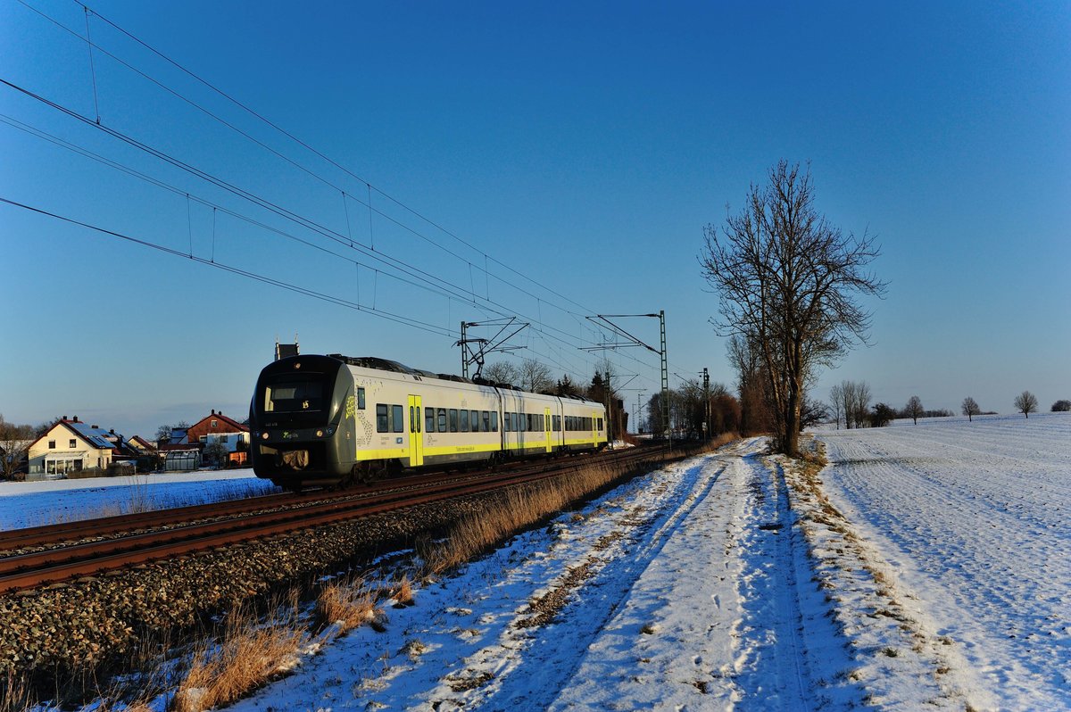 440 416 als RB 51 84102 Plattling - Neumarkt/Oberpfalz bei Moosham. 13.02.21