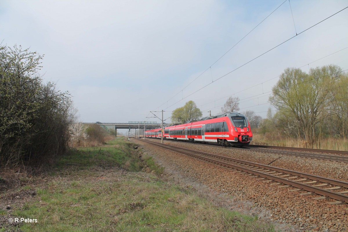 442 116-0 + 311 als RE 17064 Leipzig HBF - Dresden HBF bei Borsdorf bei Leipzig. 29.03.14