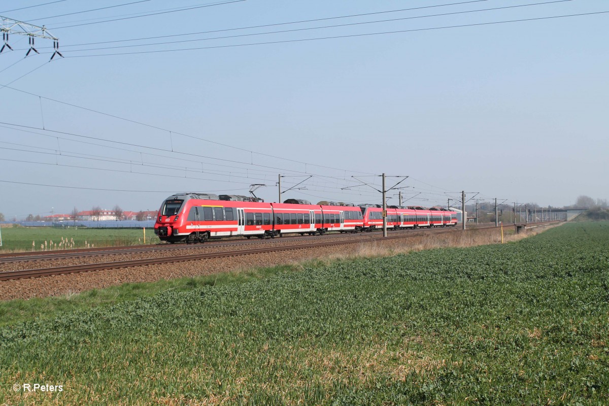 442 117-8 + 442 113-7 als RE 17064 Dresden - Leipzig bei Borsdorf bei Leipzig. 29.03.14