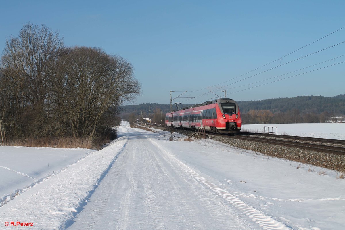 442 248-1 als R5 39327 Nürnberg - Neumarkt/Oberpfalz bei Pölling. 26.01.17