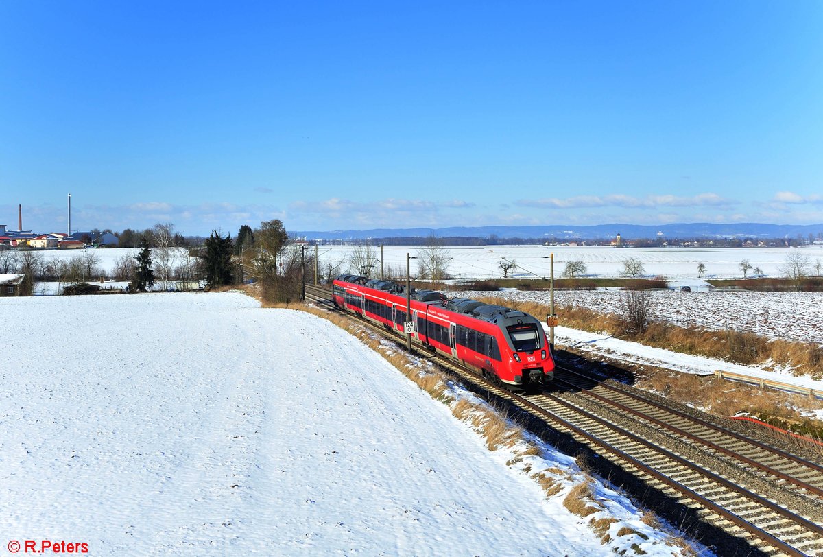 442 263-0 als RE22 59497 Regensburg - München Flughafen Terminal bei Alteglofsheim. 13.02.21