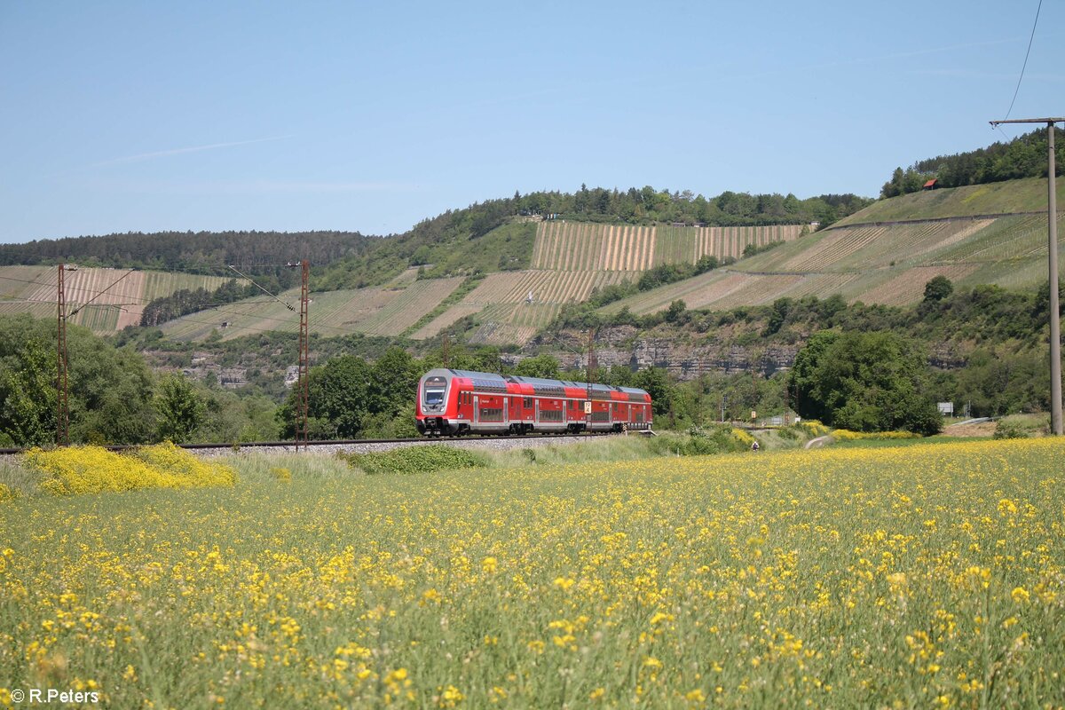 445 057-3 als RE 54 RE 4611 Frankfurt/Main - Nürnberg bei Himmelstadt. 02.06.21