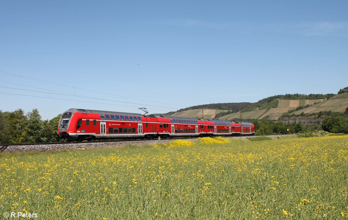 445 057-3 als RE 54 RE 4611 Frankfurt/Main - Nürnberg bei Himmelstadt. 02.06.21