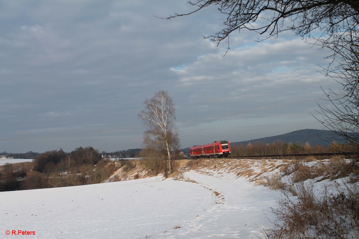 612 094 als RE 5288 Cheb - Nürnberg beim Seußener Viadukt. 16.02.17