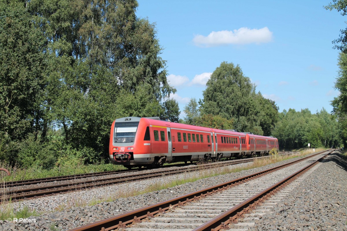 612 129 als Franken-Sachsen-Express bei Schnfeld. 05.09.13