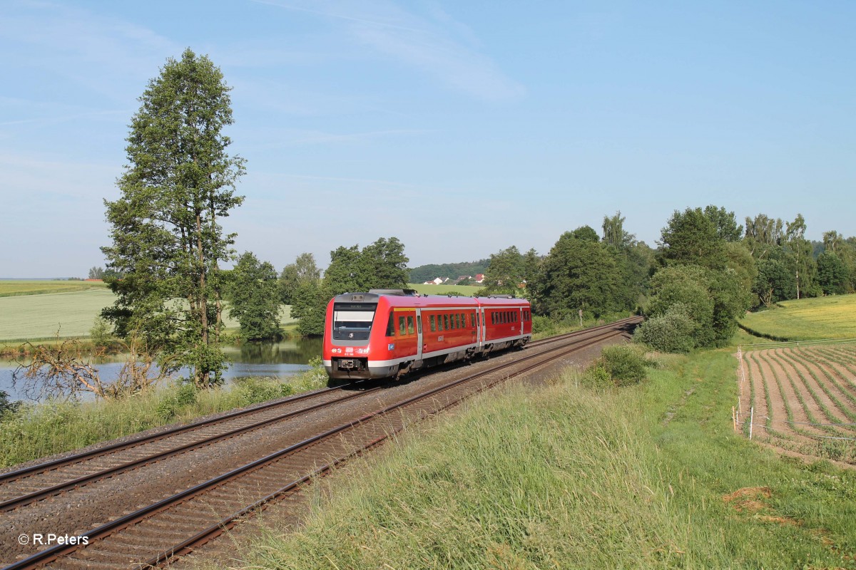 612 166 als RE 3692 Regensburg - Hof bei Escheldorf. 13.06.14