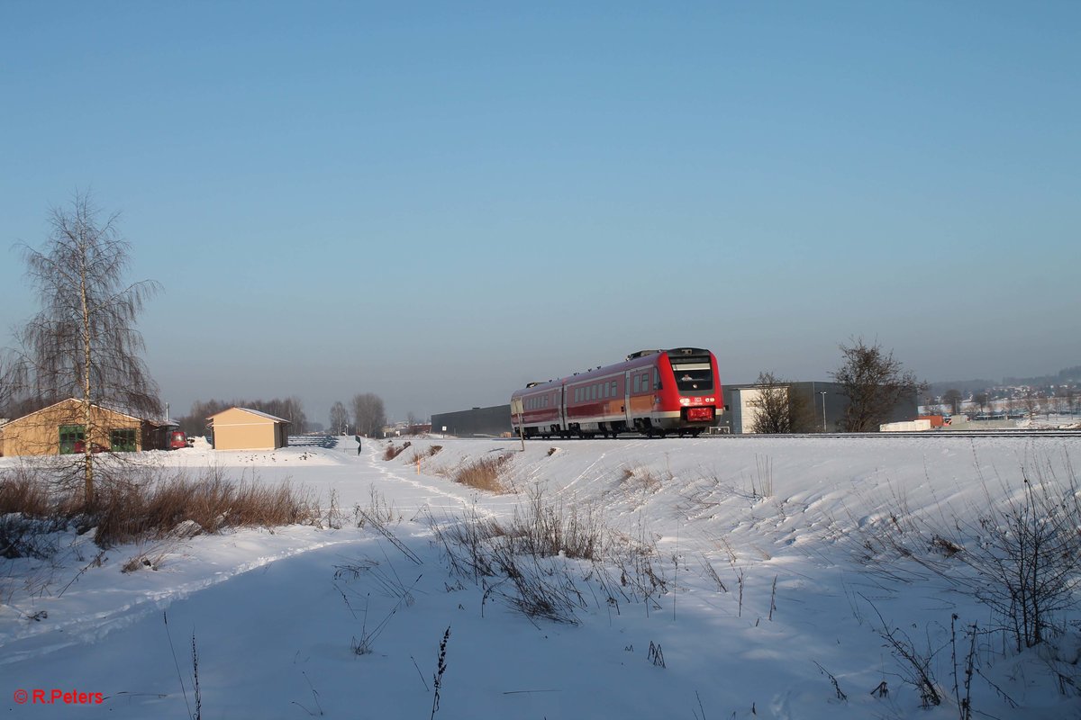 612 636 als RE 3432 Hof - Nürnberg kurz vor Waldershof. 22.01.17