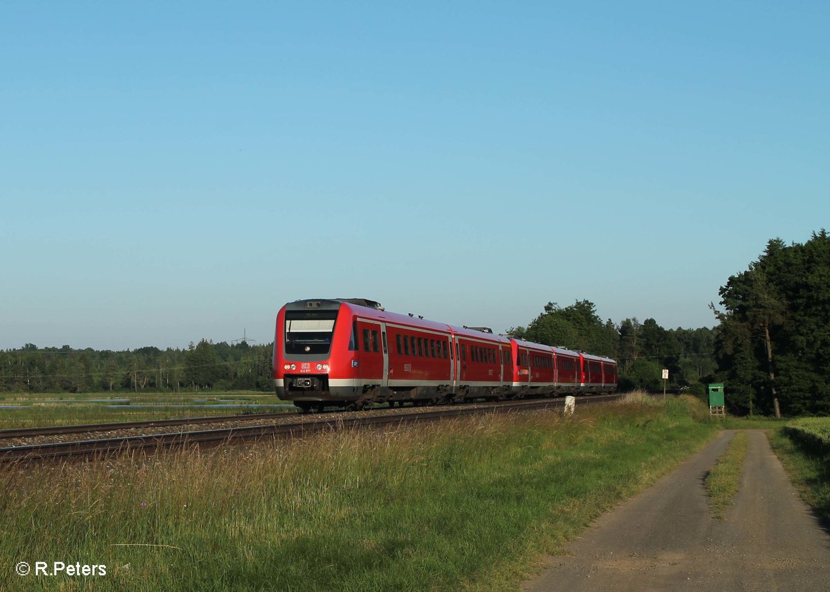 612 971 und 2 unbekannte als RE 3698 Regensburg - Hof bei Oberteich. 23.06.16