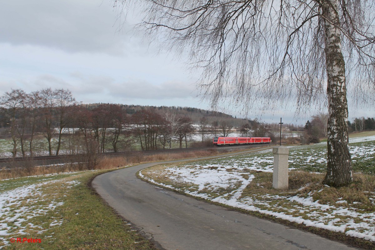 612er Doppel als RE Regensburg - Hof bei Lengenfeld. 04.03.16