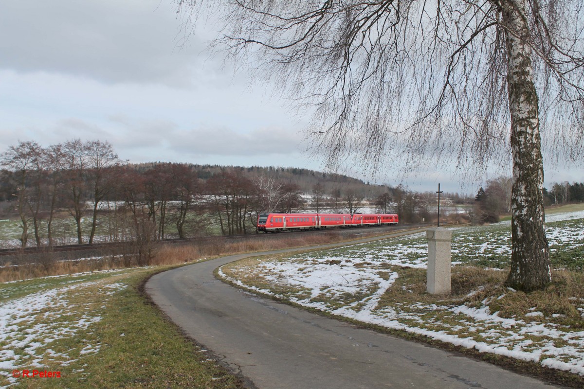 612er Doppel als RE Regensburg - Hof bei Lengenfeld. 04.03.16