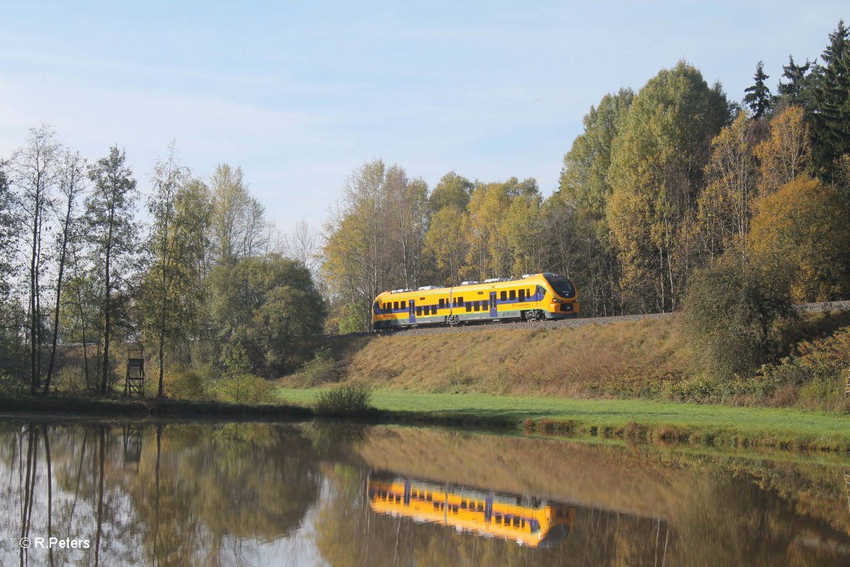 632 004 auf Testfahrt bei Oberteich in Richtung Marktredwitz. 24.10.14