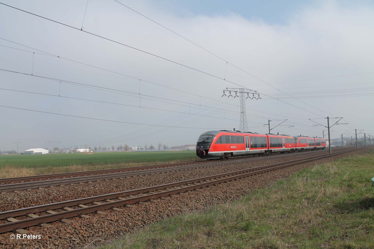 642 042-6 + 015 als RB 93359/26363 Meißen - Leipzig HBF bei Borsdorf bei Leipzig. 29.03.14